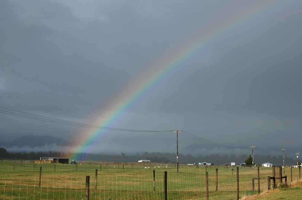 245 - Nueva Zelanda, paisaje, arco iris